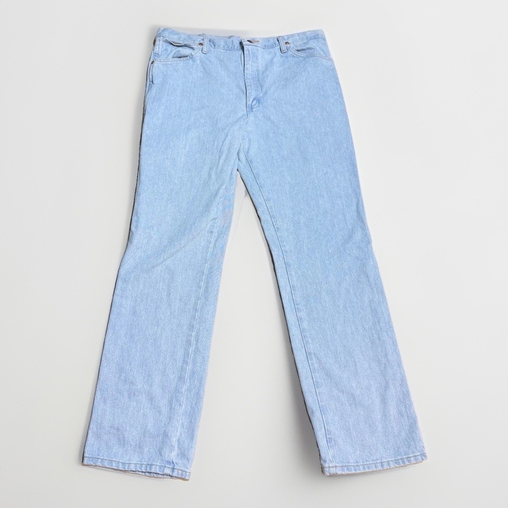 Wrangler Jeans 36x32 Slim Fit Cowboy Cut 936GBH Light Wash Cotton Denim Mens a12